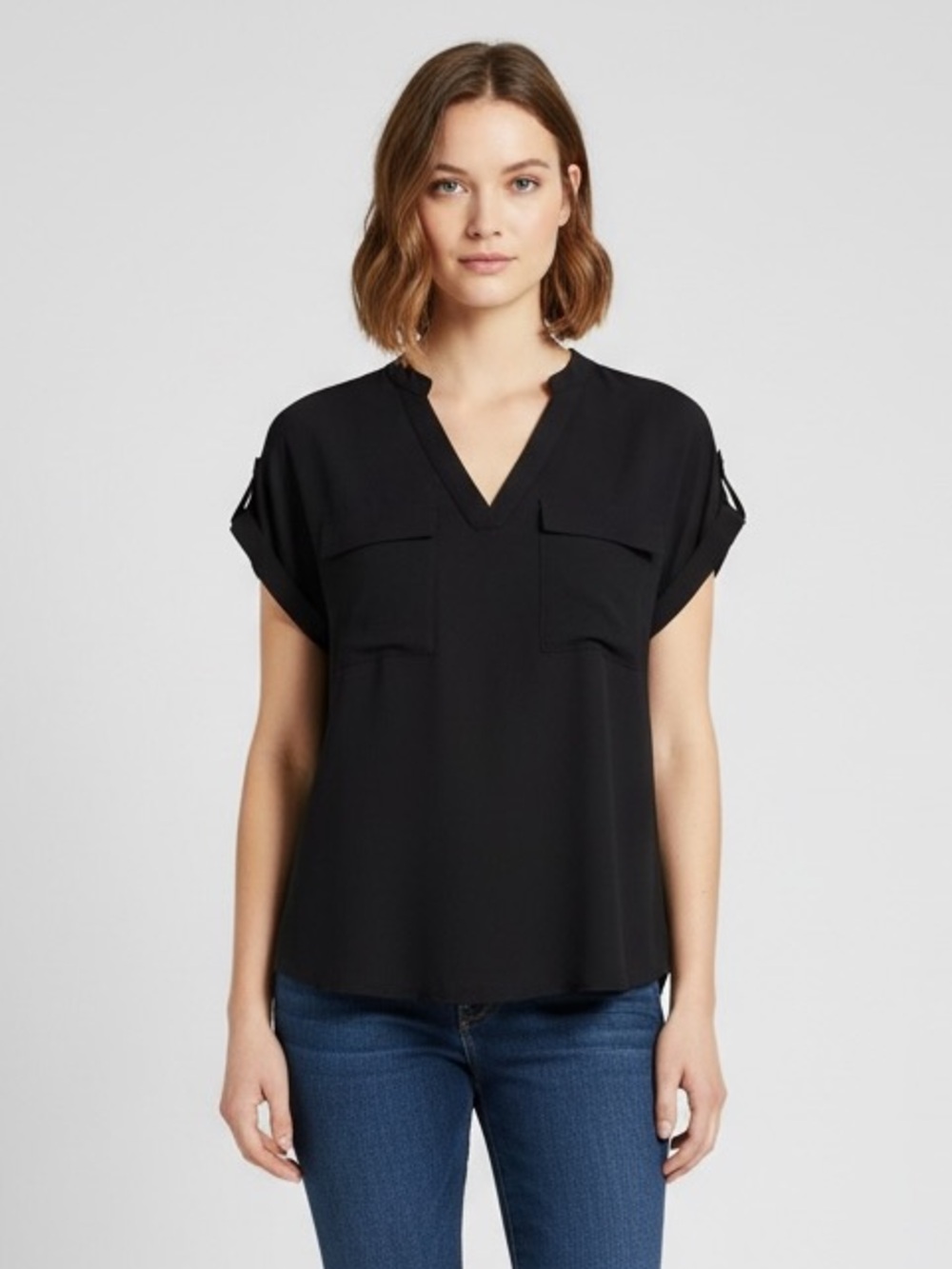Paper Crane | LIKE NEW black blouse cap sleeve women’s size small